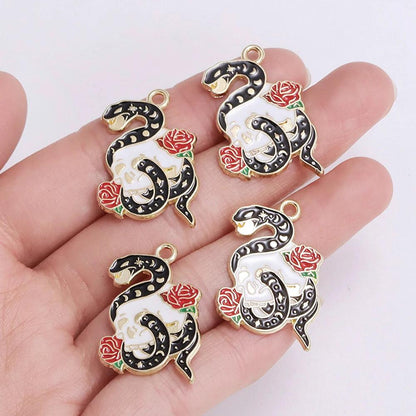 10Pcs Zircon Gold Colour Luxury Snake Necklaces for Women Vintage Punk Snake Pendant  Jewelry Making DIY Accessories Material