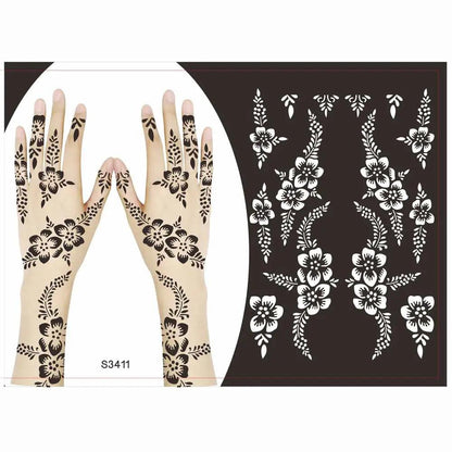 Reusable Temporary Henna Tattoo Stencil Arm Sleeve Mehndi Stencils Designs Painting Template DIY Tattoo Supplies