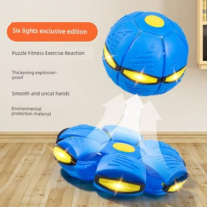 Tiktok Elastic Stepping Ball Magic Flying Saucer Ball Foot Stepping Deformation Ball Children Education Outdoor Sports Jump Ball Toys