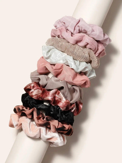 12PCS Soft fashion Satin Colorful Large Intestine Hair Band Hair Accessories hair scrunchies