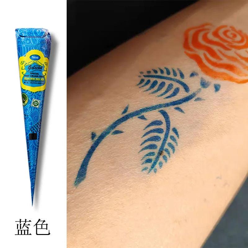 New Henna Tattoo Paste Black brown red white Henna Cones Indian For Temporary DIY Tattoo Sticker Body Paint  Cone henne