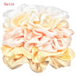 25/10//6pcs Satin Scrunchies Girls Elastic Hair Band Ponytail Holder Ties Rubber Bands Fashion Women Accessories Solid Scrunchy