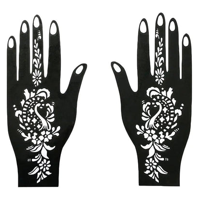 Temporary Tattoo Hollow Henna Palm Tattoo Stencil Professional Wedding Tool Hand Foot Body Art Sticker Tattoo Stencil Template