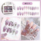 24pcs Luxury Handmade Nail Art Glossy Long Ballet Fake Nails Full Rhinestone Press On Nails Y2K False Nails For Women Girl Party