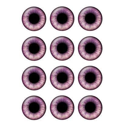 24pcs/bag 14mm Purple Pupil Eyes Chips Suitable for Blythe Doll Glass Cabochons DIY Accessories Bulk Items Wholesale H216