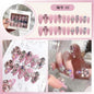 24pcs Luxury Handmade Nail Art Glossy Long Ballet Fake Nails Full Rhinestone Press On Nails Y2K False Nails For Women Girl Party