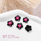 5pcs Pink Black Heart Star Flower 3D Nail Charms Y2K Style Inlaid Rhinestone Nail Jewelry Parts Nail Art Decoration