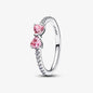 2024 New S925 Silver Pando Ring Pavé Cuban Chain Ring Shooting Stars Open Ring Bow Ring Women's Jewelry Ring Christmas Gift