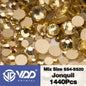 VDD 1440Pcs SS4-SS20 Mix Size Clear Crystal Non HotFix Gold Flatback Rhinestones Glitter Stones Nail Art DIY Crafts Decorations