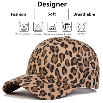 Unisex Leopard Print Baseball Caps Spring Autumn Outdoor Adjustable Casual Hats Sunscreen Hat