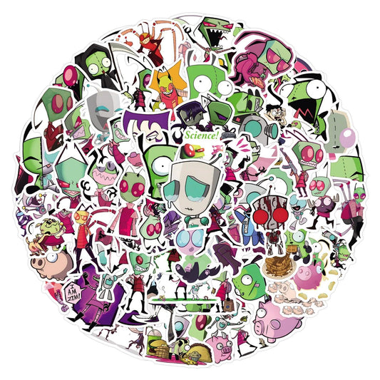 110PCS Invader Zim Stickers paster Cartoon characters anime funny decals scrapbooking diy phone laptop waterproof decorations