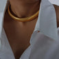 Hip-hop Punk Style Thread Thick Necklace Choker Bracelet For Women Men Stainless Steel Gold Color High-end Couples Jewelry Sets