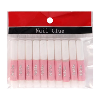 10pcs DIY Press on Nails Affordable Strong Adhesive Nail Glue UV Gel Acrylic Nail Tips Low Price Nail Art Tools