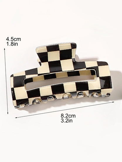 2 Pcs Checkered Hair Claw Clips for Thin Hair,Y2k Accessories Cute Acetate Banana Hair Clips for Thick Hair for Women Girls