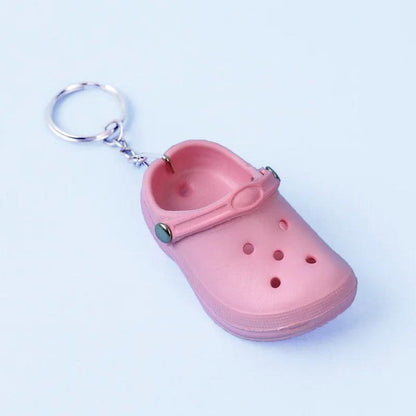 10 PcsCute 3D Mini EVA Beach Hole Little Croc Shoe Keychain Girl Gift Bag Accessories Decoration Keyring Floating KeyChain Charm