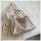 Wholesale New Fashion Tote Bag Solid PU Large Capacity Women's Shopping Travel Handbag Shoulder Bag