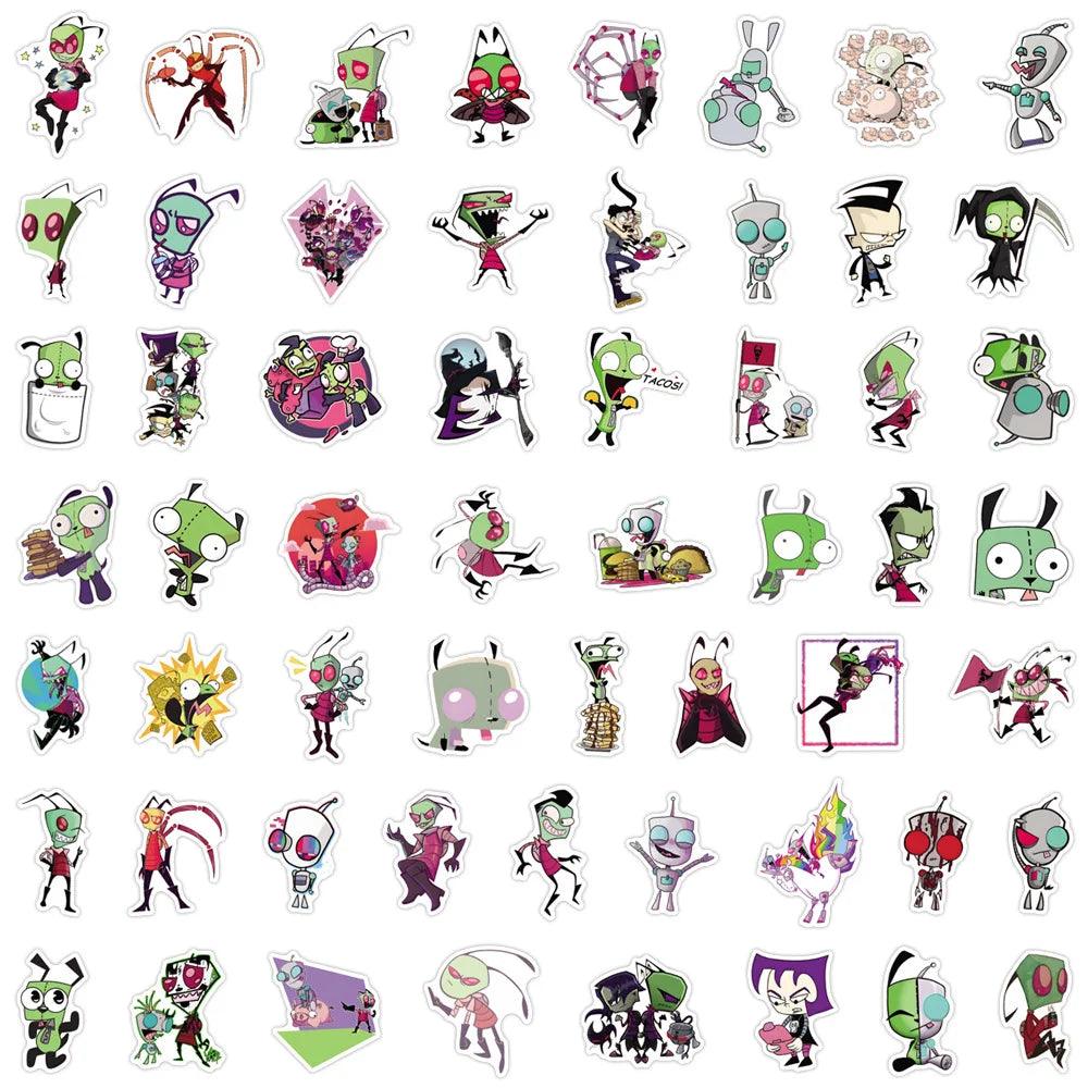 110PCS Invader Zim Stickers paster Cartoon characters anime funny decals scrapbooking diy phone laptop waterproof decorations