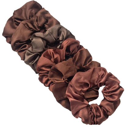 6pcs/lot Hair Scrunchies Bands Scrunchy Ties Ropes Ponytail Holder for Women or Girls Accessories Satin Headwear Solid 100 Color