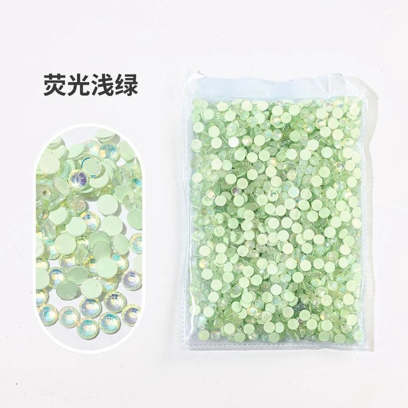 All Size Glass Noctilucent Fluorescence Crystal Neon Non Hot Fix Rhinestones FlatBack Strass Fabric Garment Nail Art Decorations - HighGloss Shop