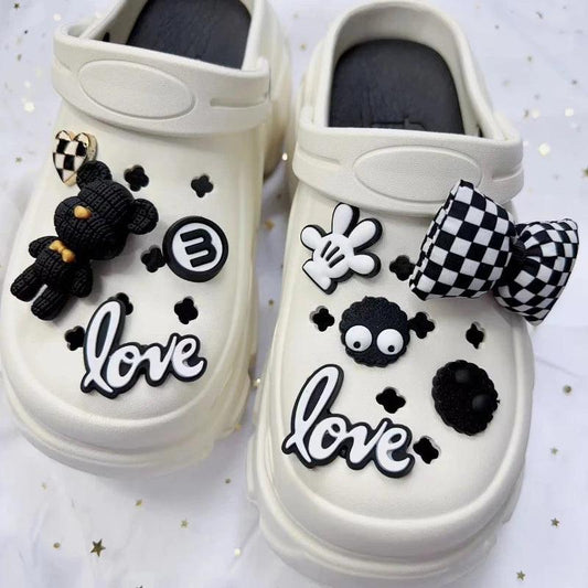 Whole Set Hot Sale DIY Hole Shoes Charms for Cute Cartoon Handmade Charms Designer Quality Garden Shoe Decoration Girl Gift