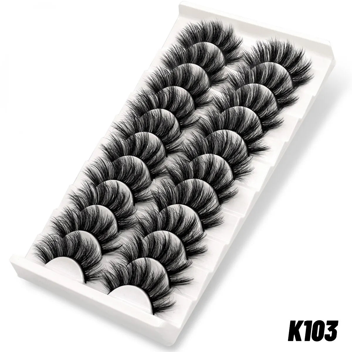 GROINNEYA 3D False Eyelashes 10 Pairs Eyelashes 3D Mink Lashes Faux Mink Fluffy Lash Soft Full Thick Wispy Eyelashes Extension