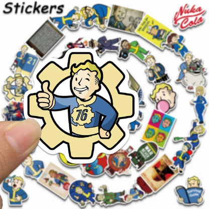 50PCS Fallout Role Playing Game Cool Decals For Decorative Skateboard Refrigerator Toolbox Computer DIY Waterproof Stickers