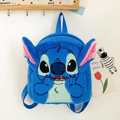 Disney  Stitch Plush New Backpack Cartoon Fashion 3d Mini Women's Backpack Large Capacity Cute Children's Schoolbag High Quality