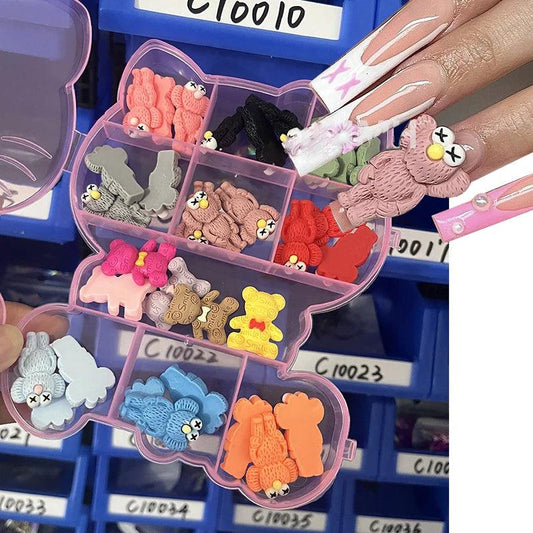 1Box Kawaii Fashion Cartoon Series Nail  Accessories Resin Nail Charms Jewelry Decorations For Manicure