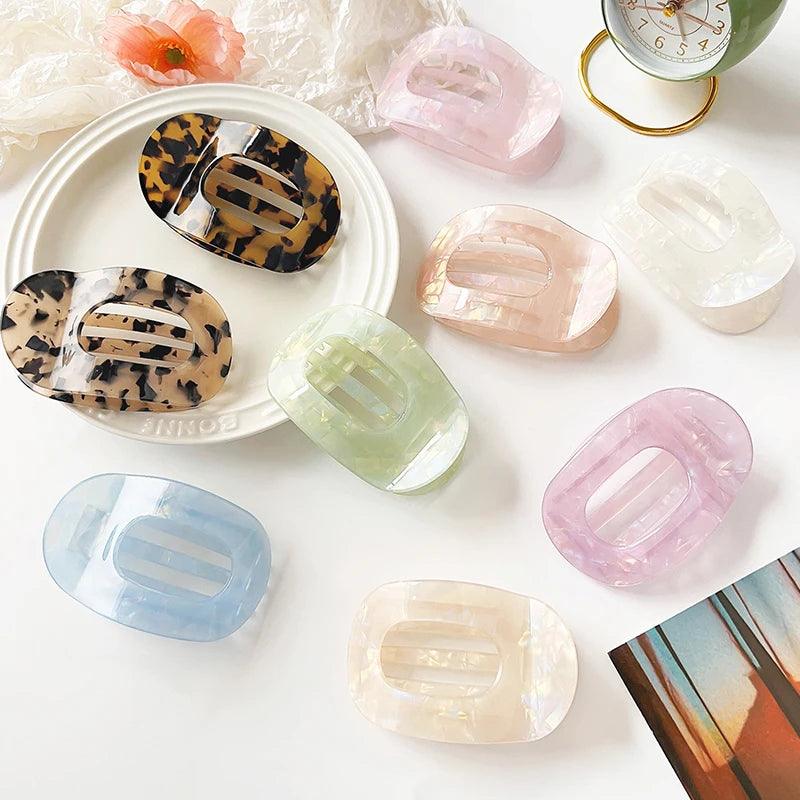 Hair Clips For Thick Hair Flat Claw Clips Strong Grip Bendable Teeth Comfortable Curved Design For All Hair Textures