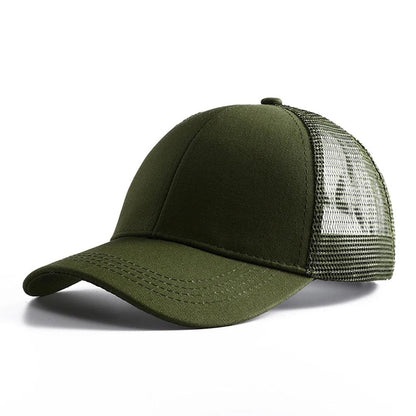 2023 New Summer Camouflage Mesh Trucker Hat Snapback Cap Chapeau Femme Fashion Messy Hair Bun Ponytail Baseball Caps for Women