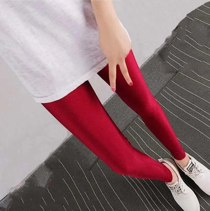 New Spring Autume Solid Candy Neon Leggings for Women High Stretched Female Sexy Legging Pants Girl Clothing Leggins