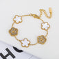 Hot Selling Plant Five Leaf Plum Blossom Stainless Steel Bracelet For Women's Jewelry Waterproof High-Quality Gift Clover