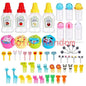 55pc of Sauce Bottle Accessories for CHILDREN'S Bento Boxes Including Food Paddles Mini Ketchup Squeeze Bottles Back to School