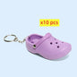 10 PcsCute 3D Mini EVA Beach Hole Little Croc Shoe Keychain Girl Gift Bag Accessories Decoration Keyring Floating KeyChain Charm