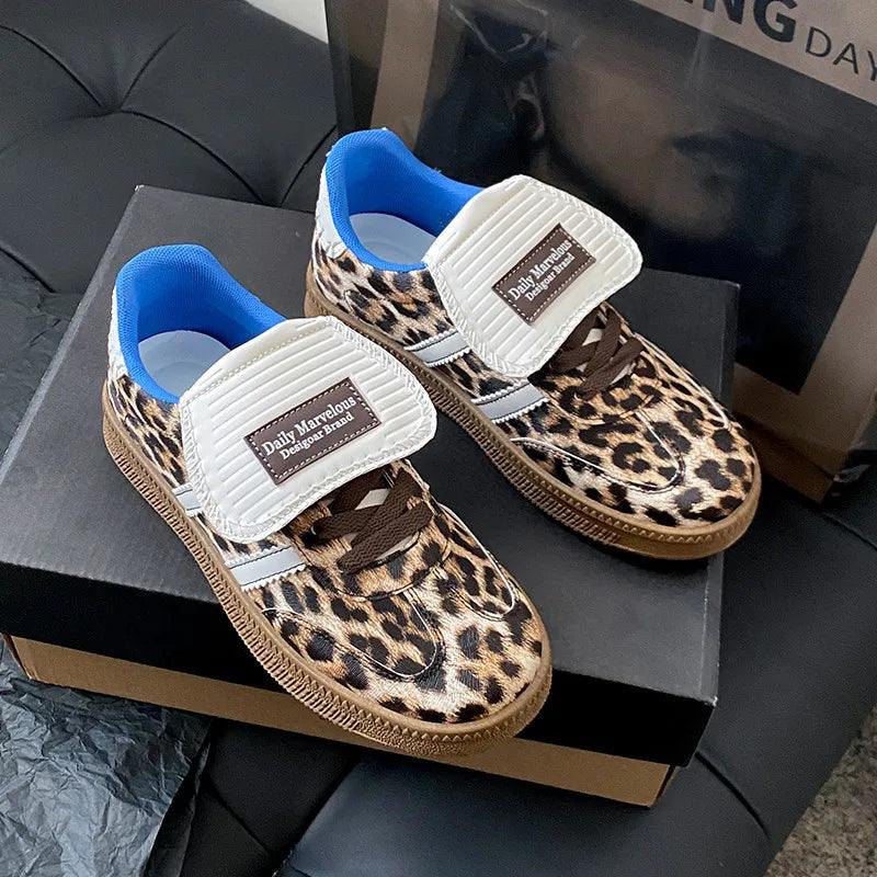 Luxury Women's Vulcanize Shoes Design Leopard Print Sneakers Women Trends Casual Sneakers Women Skateboard Shoes tênis feminino