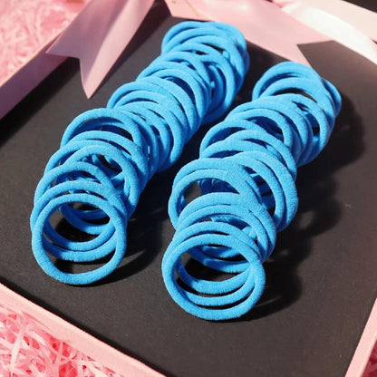 50PCS/Set 5CM Solid Color Cotton Hair Ties For Women Hairbands Elastic Rubber Bands Seamless Link Rope Hair Accessories