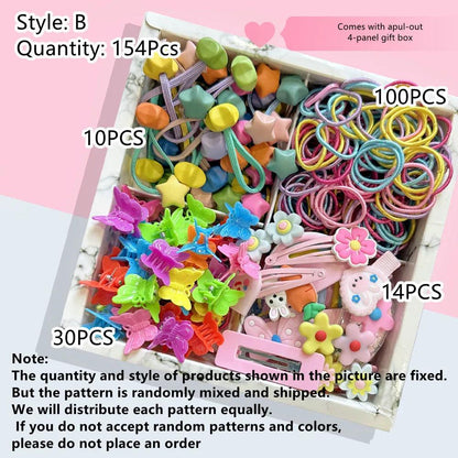 Cute Hair Accessories Set for Girs, Seamless Ponytail Holders Variety Hair Scrunchies Hair Clips Set Gift Box Set For Holidays