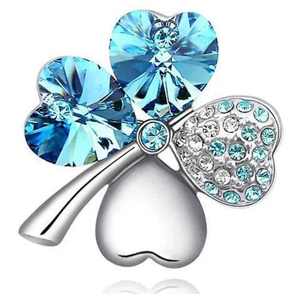 Crystal four leaf clover Brooch romantic fashion jewelry accessories charm girl lover gift summer birthday quality dropshipping