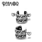 REAMOR Gothic U Shaped Hoop Earrings Women Men Stainless steel X Symbol Piercing Clip On Earrings Punk Trendy Jewelry Gift 1 Set - HighGloss Shop