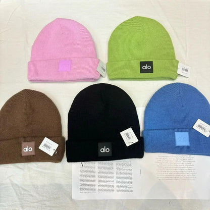 Yoga New Candy Colors Winter Hat Women Knitted Hat Warm Soft Trendy Hat Kpop Style Wool Beanie Elegant All-match Hat