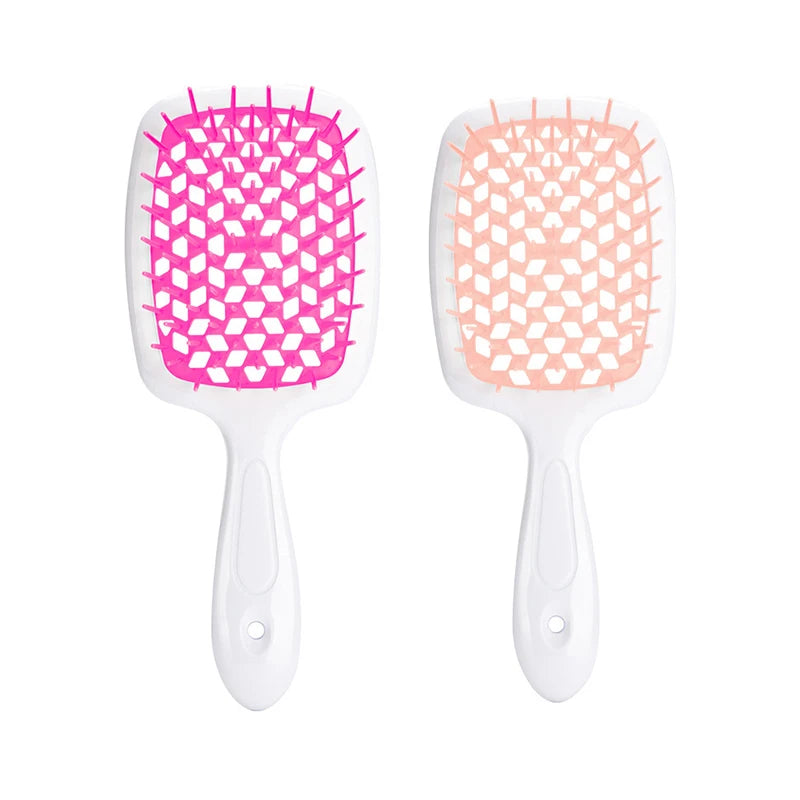 2pcs/set Wide Teeth Air Cushion Comb Massage Wet Dry Comb Demelante Brush Hollow Combs расчески Salon Barber Hair Brushes Kit