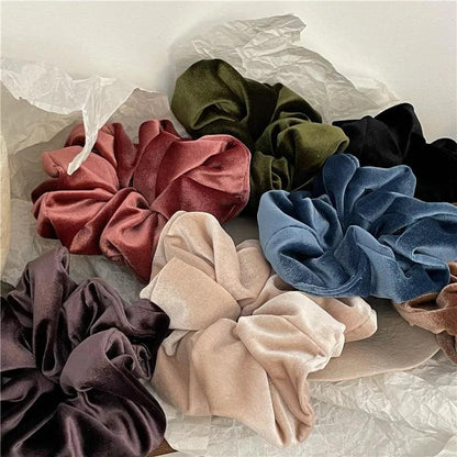 Flannel Hairbands Custom Large Scrunchie 17cm Oversized Velvet Hair Scrunchies Elastic Hair Bands For Women