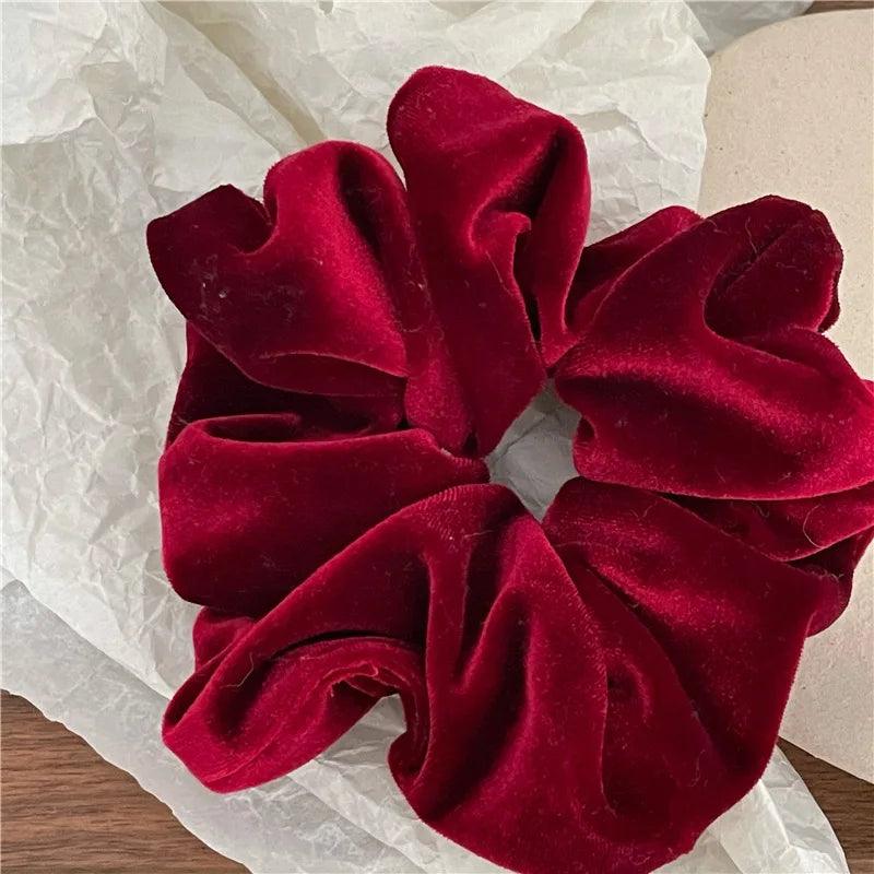 Flannel Hairbands Custom Large Scrunchie 17cm Oversized Velvet Hair Scrunchies Elastic Hair Bands For Women