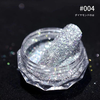 1Jar Silver/gold Holographic Nail Glitter Powder DIY Shiny Nail Glitter Dust Decoration UV Gel Nail Pigment Sequin Accessories 9