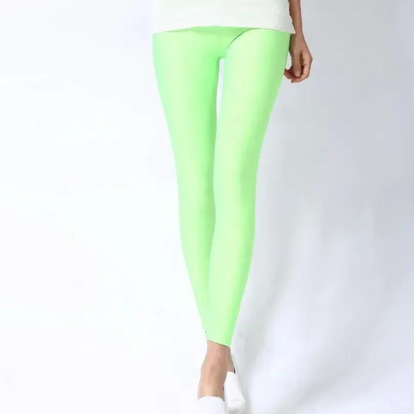 New Spring Autume Solid Candy Neon Leggings for Women High Stretched Female Sexy Legging Pants Girl Clothing Leggins