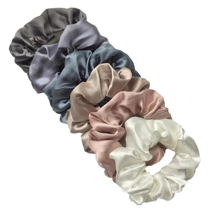 6pcs/lot Hair Scrunchies Bands Scrunchy Ties Ropes Ponytail Holder for Women or Girls Accessories Satin Headwear Solid 100 Color