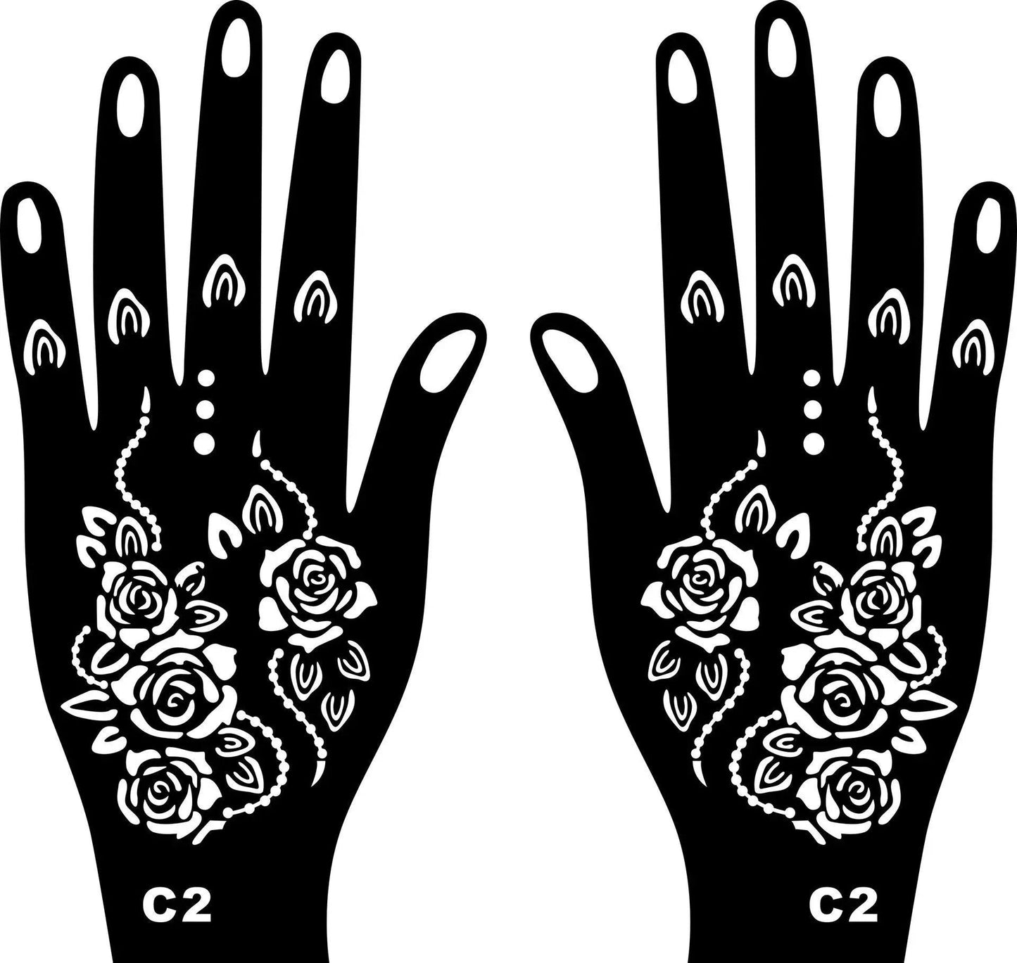 2024 New Professional Henna Stencil Temporary Hand Tattoo Body Art Sticker Template Wedding Tool Flower Tattoo Stencil