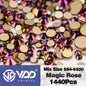 VDD 1440Pcs SS4-SS20 Mix Size Clear Crystal Non HotFix Gold Flatback Rhinestones Glitter Stones Nail Art DIY Crafts Decorations