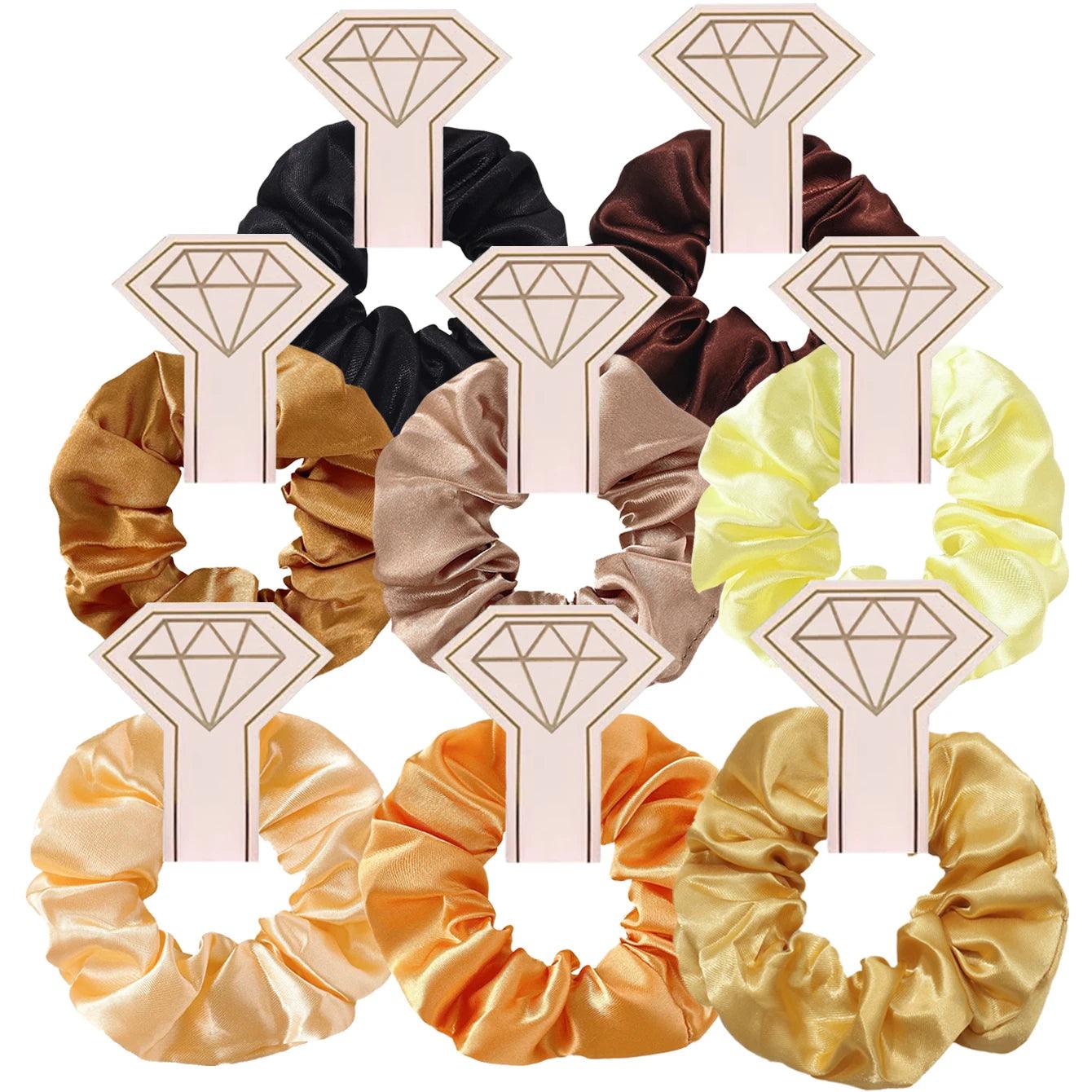 mitation Silk Satin Hiar Bands Bridesmaid Proposal Gifts Satin Hair Ties Hair Scrunchies Bachelorette Party Favors for Wedding