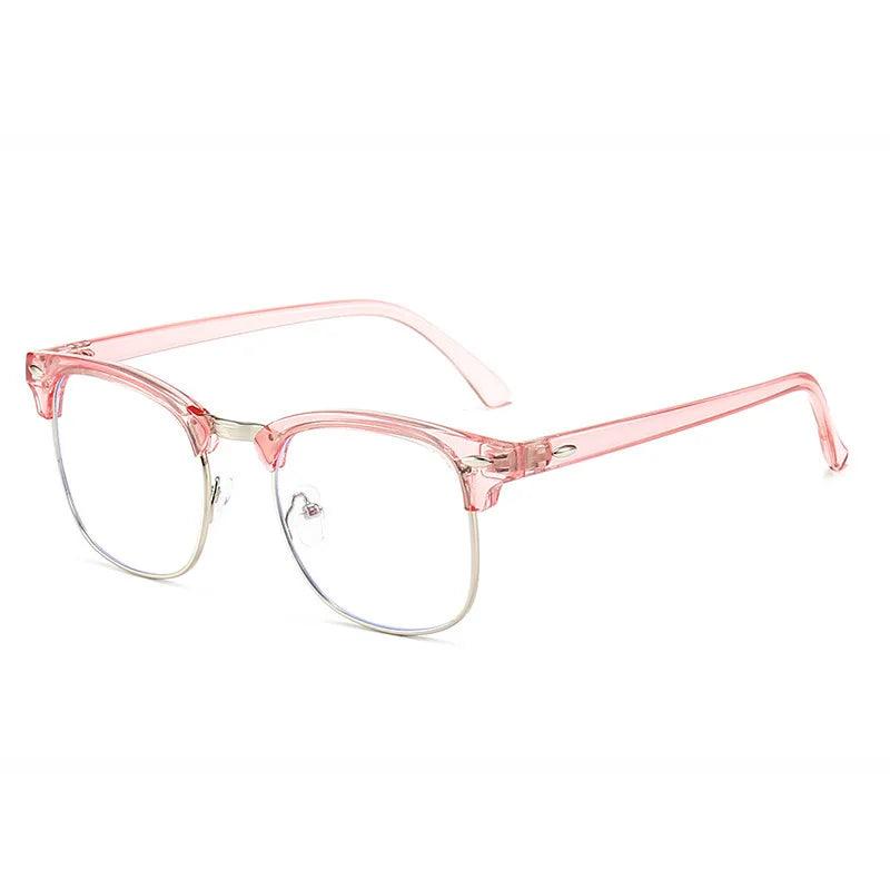 Anti Radiation Blue Light Eyeglasses Replaceable Lens Computer Glasses High Qulity Half Metal Glass oculos de grau feminino - HighGloss Shop